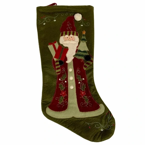 Christmas Stockings of 4 Handmade Stitching Looking Style Sz 8”x17” - Picture 3 of 8